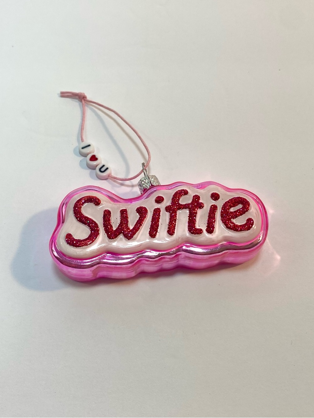 Swiftie Pink Glitter Glass Ornament by Cody Foster Taylor Swift Fan Collectible